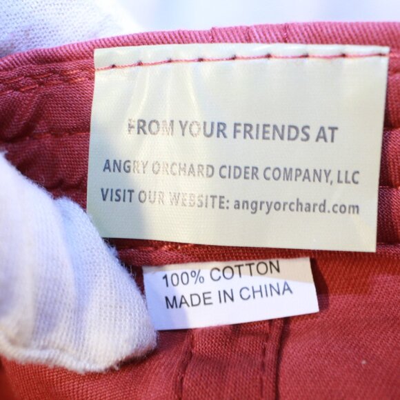 Angry Orchard Hard Cider Distressed Red Embroidered Strapback Adjustable Hat Cap - Picture 7 of 8